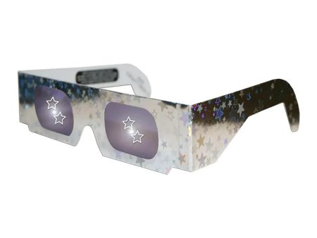 Silver Five Star -  3D  Holographic Glasses - NEW Cheap