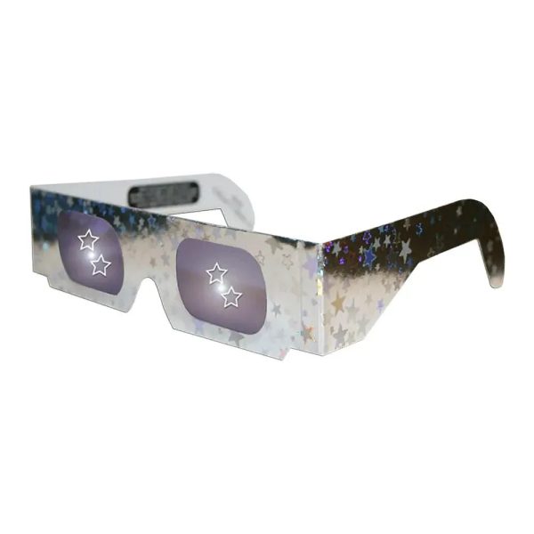 Silver Five Star -  3D  Holographic Glasses - NEW Cheap