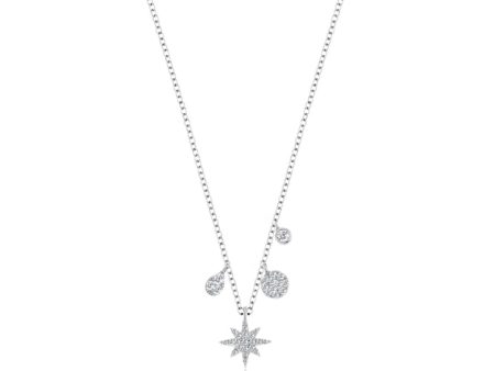 14k Gold Starburst Diamond Charm Necklace Hot on Sale