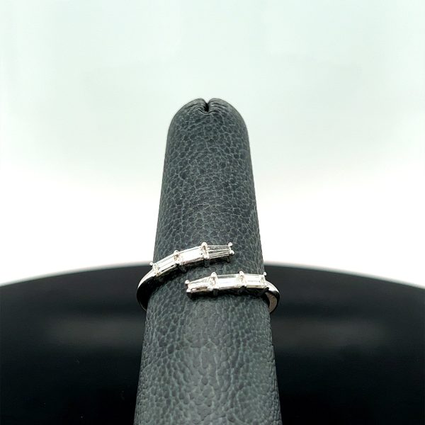 14k White Gold .53CTW Diamond Baguette Diamond Band For Discount