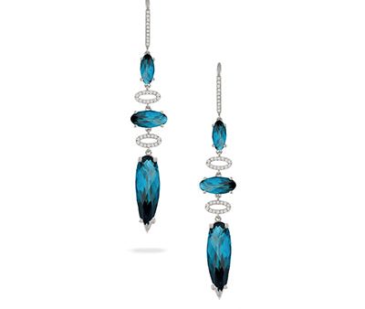 Doves London Blue Topaz and Diamond Earrings E9113LBT Fashion