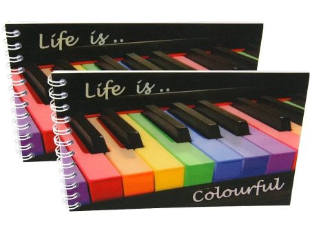 LIFE IS COLORFUL - Two (2) Notebooks with 3D Lenticular Covers - Unlined Pages - NEW Cheap