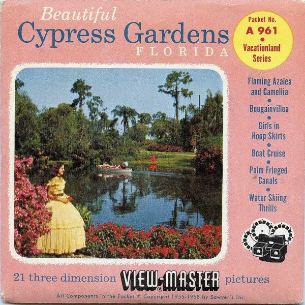 Beautiful Cypress Gardens - View-Master 3 Reel Packet 1950s views - vintage - (PKT-A961-S4) Hot on Sale