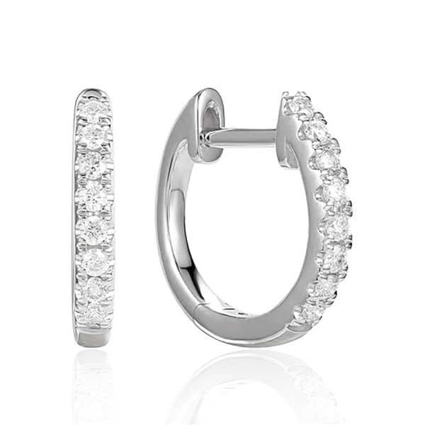 Luvente 0.22ctw Diamond Hoop Earrings E02758 Online