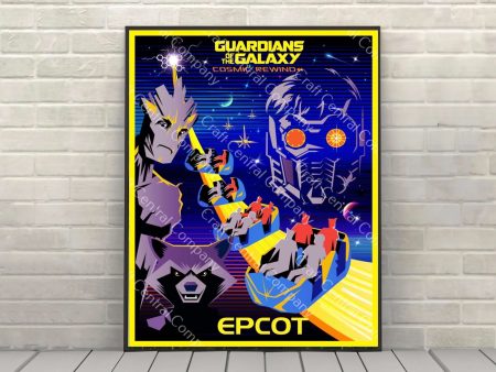 Guardians of the Galaxy Cosmic Rewind Poster Disney Attraction Poster Epcot poster Disney World Posters Epcot Wall Art on Sale