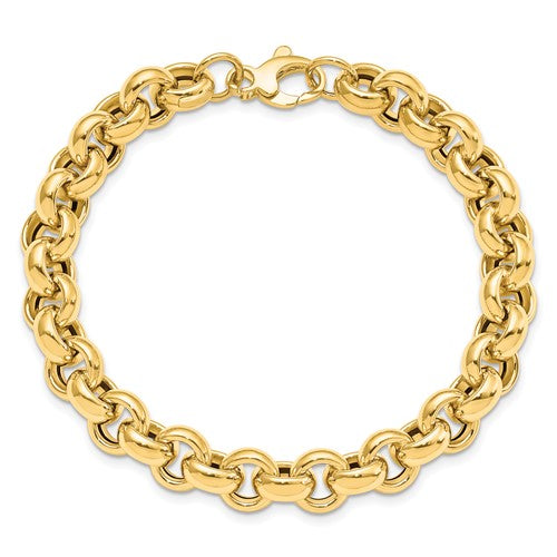 14k Yellow Gold Rolo Link Necklace 18 inches LF839-18 Hot on Sale