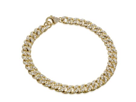 14k Chunky Cuban Diamond Link Bracelet Cheap