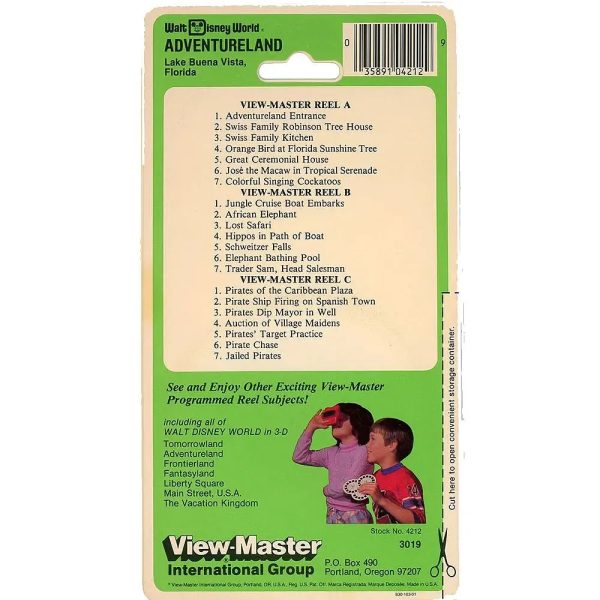 Adventureland - Disney World - View-Master 3 Reel Set on Card - NEW - (VBP-3019) Hot on Sale