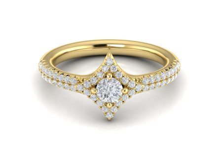 Vlora Estrella 14k Yellow Gold and Diamond Ring VR60195 For Sale