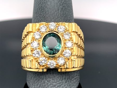 18K Yellow Gold 2.04CT Natural Alexandrite and Diamond Ring Online now