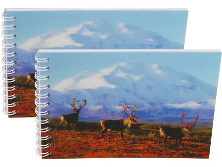 DENALI & CARIBOU - Two (2) Notebooks with 3D Lenticular Covers - Unlined Pages - NEW Discount