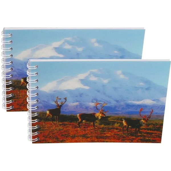 DENALI & CARIBOU - Two (2) Notebooks with 3D Lenticular Covers - Unlined Pages - NEW Discount