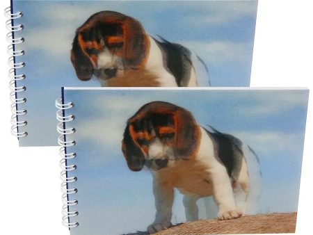 BEAGLE DOG - Two (2) Notebooks with 3D Lenticular Covers - Graph lined Pages - NEW Online