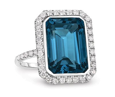 Doves London Blue Topaz and Diamond Ring R8266LBT Discount