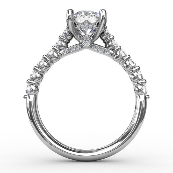 Fana Contemporary Diamond Solitaire Engagement Ring With Hidden Halo 3216 Online now