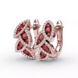 Fana Dramatic Ruby and Diamond Leaf Earrings Online