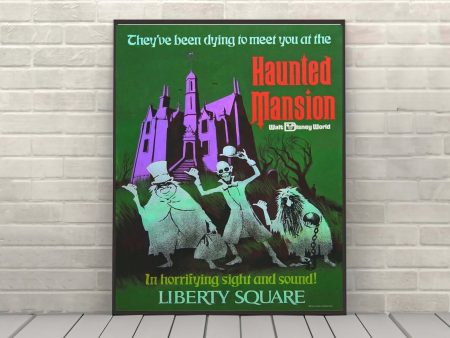 Haunted Mansion Liberty Square Poster Vintage Disney Attraction Poster ( 2 Hidden Mickeys ) For Sale