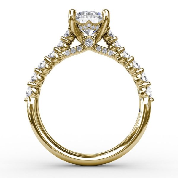 Fana Contemporary Diamond Solitaire Engagement Ring With Hidden Halo 3216 Online now