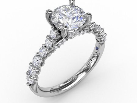 Fana Contemporary Diamond Solitaire Engagement Ring With Hidden Halo 3216 Online now