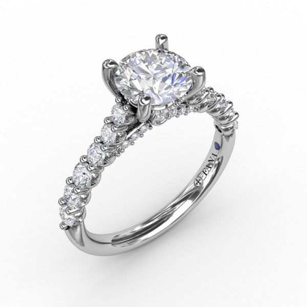 Fana Contemporary Diamond Solitaire Engagement Ring With Hidden Halo 3216 Online now