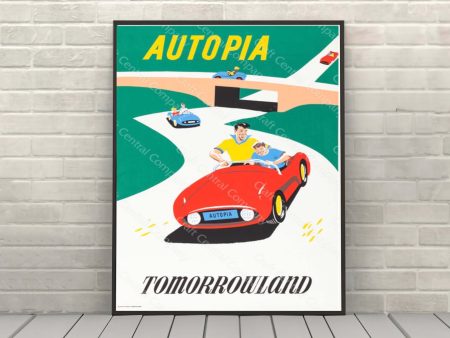 Autopia Poster Tomorrowland Speed Way Poster Disney Attraction Poster Disneyland Poster Magic Kingdom Disney World Poster Online Sale