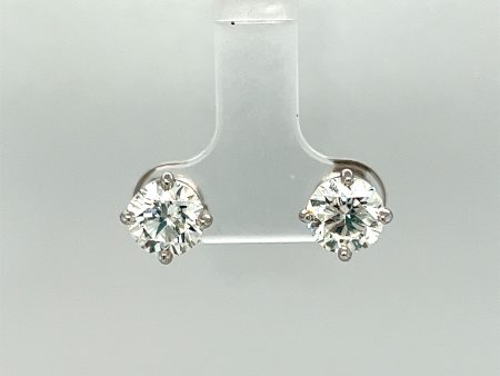 14k White Gold 3.01CTW Diamond Studs For Cheap