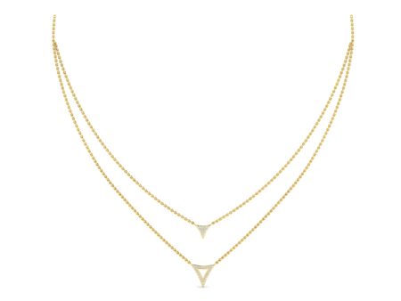 Vlora Miraval 14k Yellow Gold and Diamond Double Necklace VN60432 Fashion