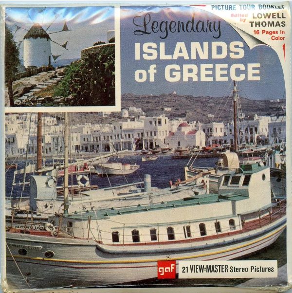 Legendary Islands of Greece - View-Master 3 Reel Packet - 1960s views - vintage - (PKT-B207-G1Am) Hot on Sale