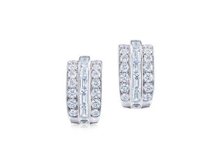 KWIAT Cascade Linear Huggie Earrings with Diamonds E-2509-0-DIA-18KW Discount