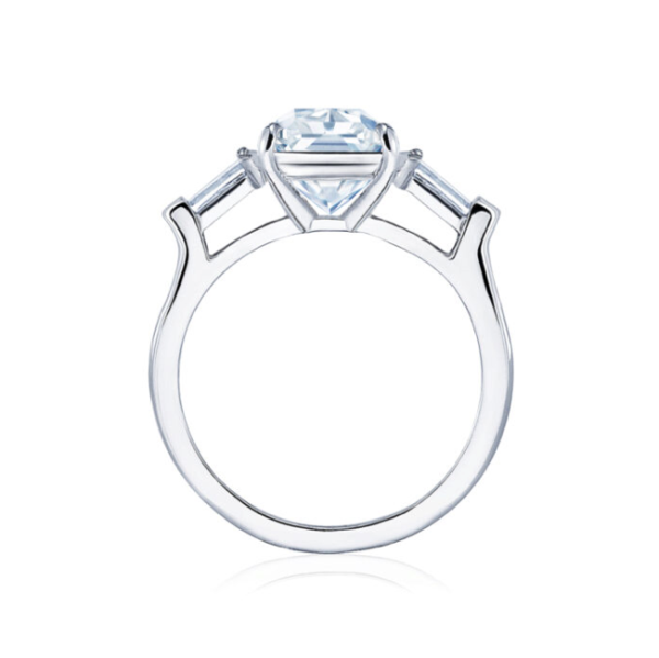 KWIAT ASHOKA Diamond Engagement Ring with Tapered Baguette Accents F-17600AK-0-DIA-PLAT Online Hot Sale