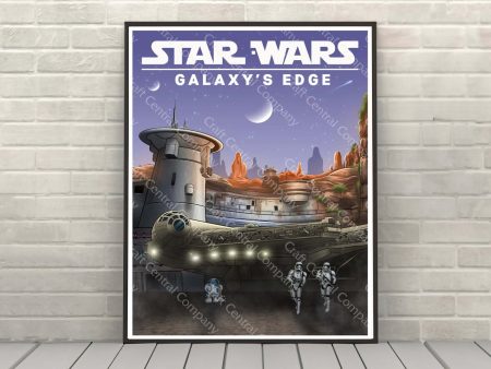 Star Wars Galaxy s Edge Poster Disney Attraction Poster Black Spire Outpost Cheap