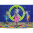 2- Postcards - I love You Graffiti - Nude Peace Sign Dancers - Motion Lenticular Postcards - NEW Cheap