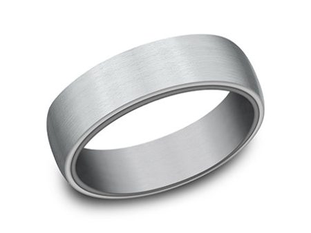 Benchmark 14k White Gold and Tantalum 6.5mm Band RIRCF986561GTA14KW10 For Cheap