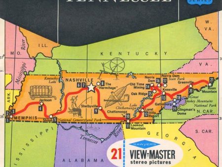 Tennessee - Map Series - View-Master 3 Reel Packet - 1960s views - vintage - (PKT-A875-S6A) Supply