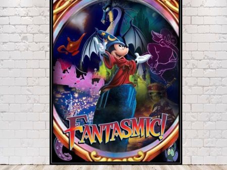 Fantasmic Poster Vintage Disney Poster Attraction Poster Hollywood Studios Poster Disney World Poster MGM Studios Disneyland Mickey Mouse For Sale