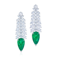 KWIAT Colombian Emerald and Diamond Earrings E-2593-0-EME-PLAT For Sale