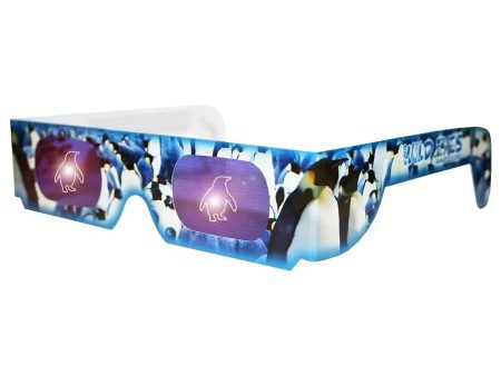 Wild Eyes™ 3D Cardboard Holographic Animal Glasses - PENGUIN - NEW For Cheap