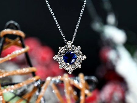 3.53CT Sapphire and Diamond Custom Pendant on Sale