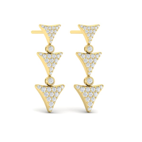 Vlora Miraval 14k Yellow Gold and Diamond Geometric Dangle Earring VER60444 Supply