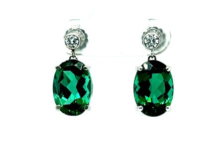 7.48 CTW Tourmaline and Diamond Earrings For Cheap