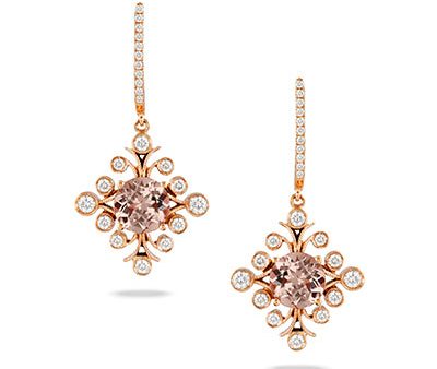 Doves Morganite and Diamond Earrings E8552MG For Sale