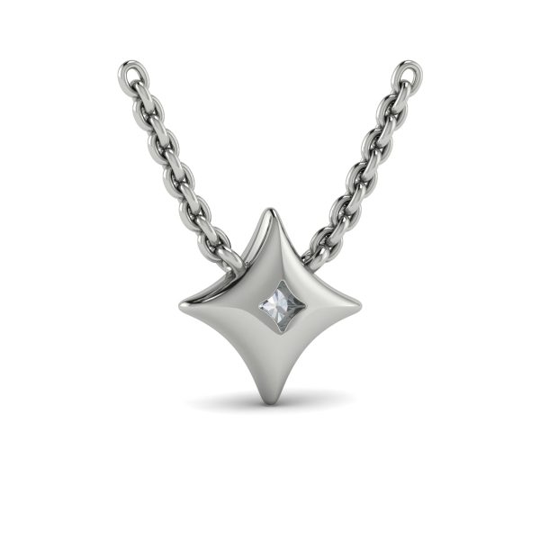 Vlora Estrella 14k White Gold and Diamond Necklace VP60224 Online Sale