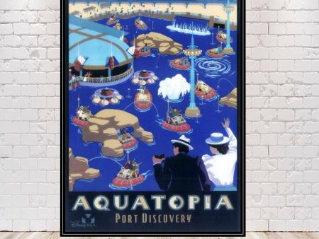 Aquatopia Poster Vintage Disney Poster Vintage Disney World Poster Disney Sea Poster Tokyo Disney Poster Port Discovery Poster Online Sale