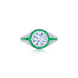 KWIAT Diamond Engagement with Emerald Accents Ring F-1068FLOE-0-DIAEME-PLAT Online