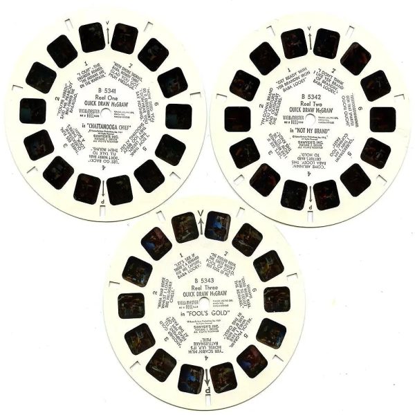 Quick Draw McGraw - View-Master 3 Reel Packet - 1960s - Vintage -(ECO-B534-BS6) For Sale