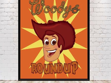 Woody s RoundUp Poster Vintage Disney Poster Toy Story 2 Woody Disney Movie Posters Disney World Disneyland Attraction Wall Art Nursery Online Hot Sale