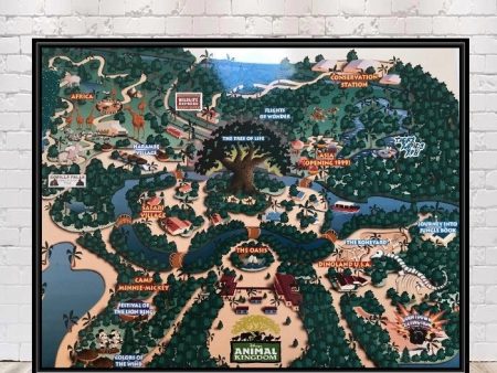 Animal Kingdom Map Poster Original Animal Kingdom Map 1998 map animal kingdom Vintage Disney Poster Disney Map Poster Disney World Poster Cheap