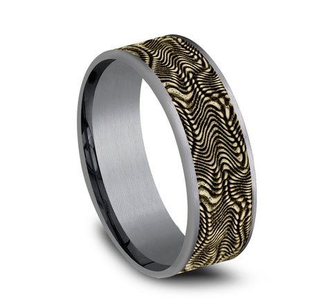 Benchmark 14k Yellow Gold and Tantalum 7.5mm Band CFT9775647GTA14KY10 Online Sale