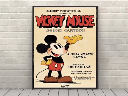 1930 Mickey Mouse Poster Disney Poster Vintage Disney World Poster Classic Disney Mickey Poster Cartoon Posters Attraction Poster Wall Art Hot on Sale