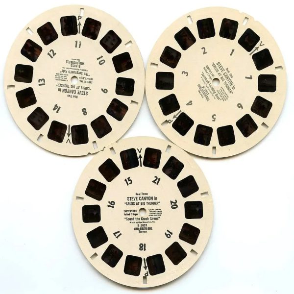 Steve Canyon in  Crisis at Big Thunder  - View-Master 3 Reel Packet - vintage - (PKT-B582-S4) For Sale